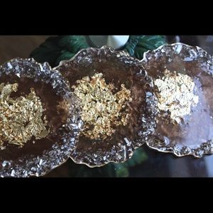 4,Handmade Brown Resin Coasters Coffee Coasters